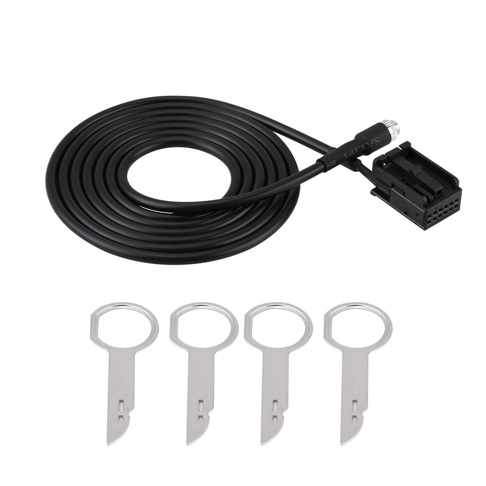 Car Audio Input Aux Cable, Aux Auxiliary Cable Adapter for 6000 CD MP3 Audio Inputs with Tool Removal Key for for Focus for Mondeo MP3 Input Aux Cable Audio Input Adapter