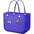 Beach Bag Rubber Tote Bag - Waterproof Travel Bag for Women Washable Tote Bag Handbag for Sports Beach Market Pool