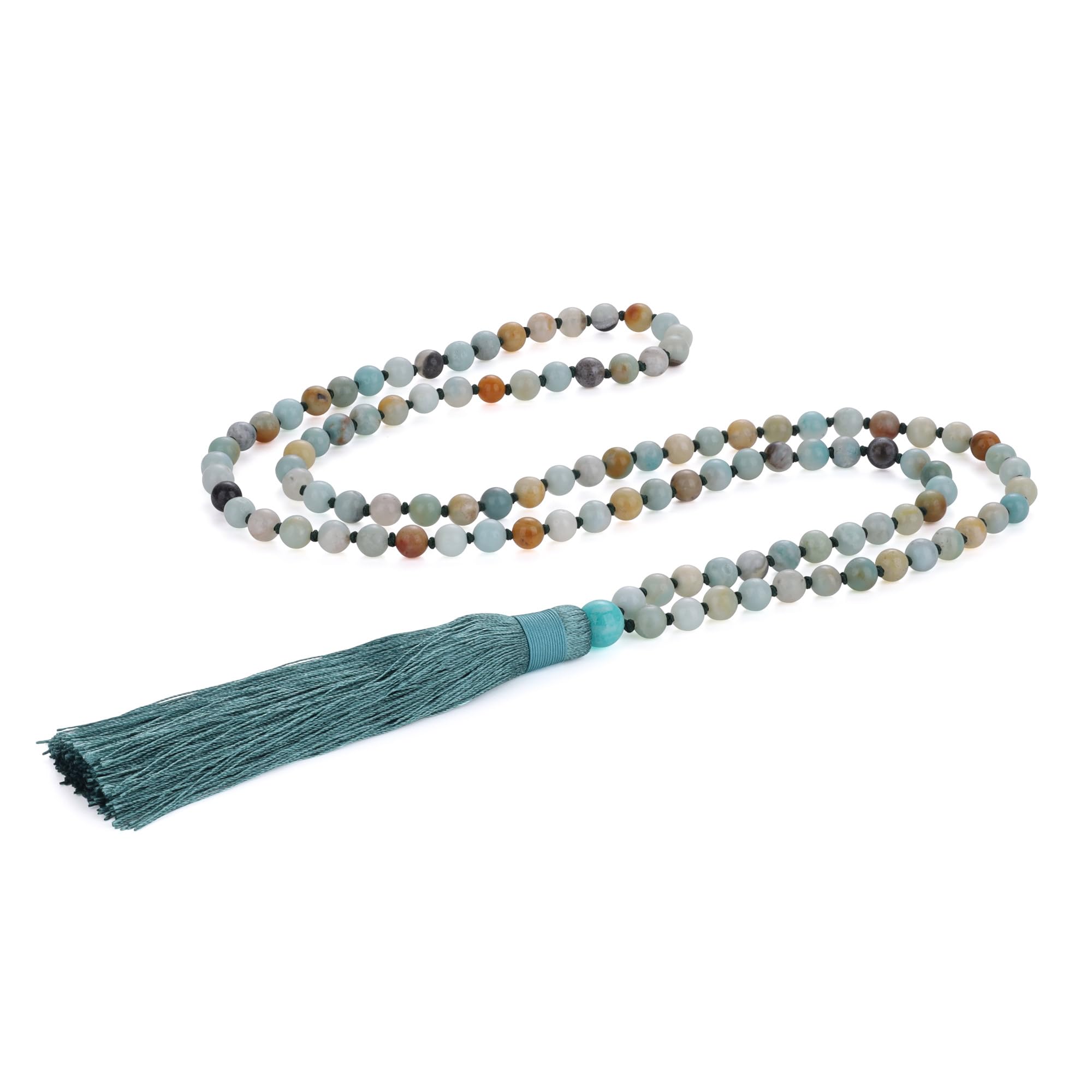 coai Amazonite Stone Prayer 108 Mala Beads Necklace