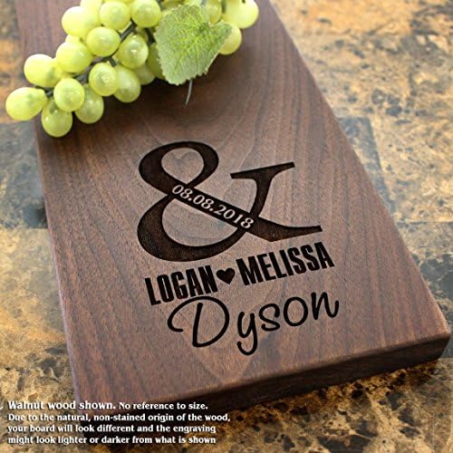 Happy Couple Engagement Personalized Cheese Board - Gift for Couples, Wedding Gift, Anniversary Gift, Housewarming Gift, Gift Ideas. #017