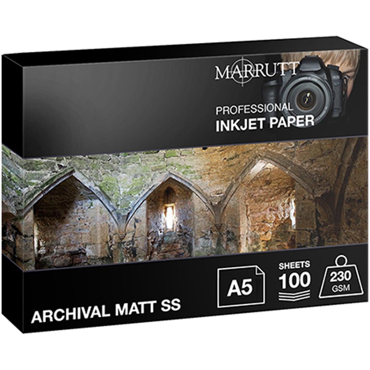 Marrutt 230gsm Archival Matt Single Sided Inkjet Photo Paper (A5-100 Sheets)