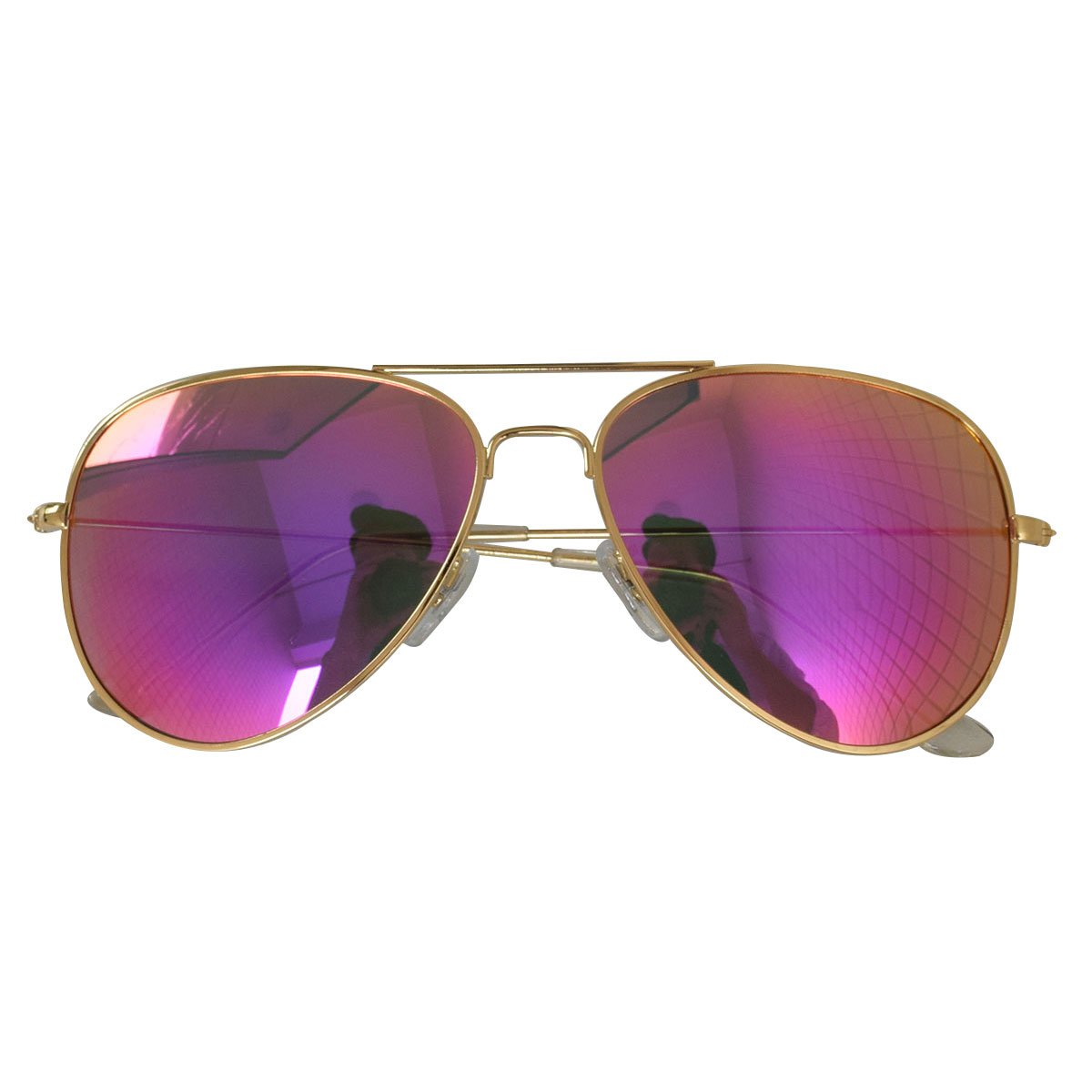ASLNsong Aviator Sunglasses Polarized Mirrored Fishing Driving Golf(Gold Frame/Purple Lens)