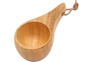 Semme Rubberwood Wooden Drinking Cup Portable Mug for Coffee Milk Tea for Parties Outdoors and Home Decor