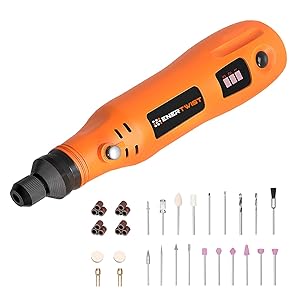 Enertwist 4V Max Cordless Rotary Tool Kit, 3-Speed Lithium-ion Battery Powered Mini Grinder with 35-Pieces Accessories, USB Charging Cable, Collet Size 3/32" - Perfect for Small Light Jobs, ET-RT-4