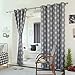 Best Home Fashion Grey Arrow Room Darkening Blackout Grommet Top Curtain 84