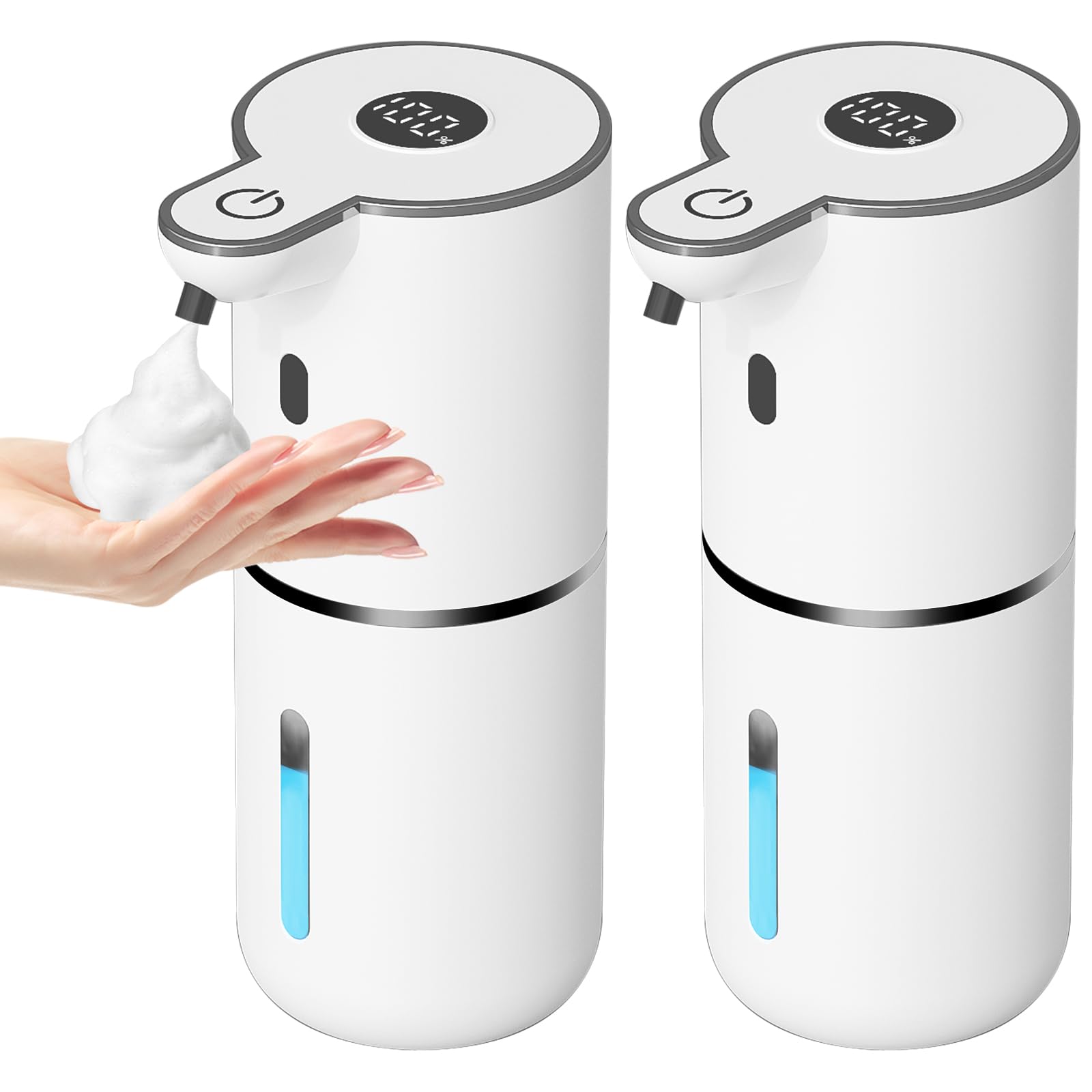 Photo 1 of 2 Pack Automatic Foaming Soap Dispenser Touchless, USB Rechargeable Smart Hand Soap Dispenser, 6-Level Adjustable, 12.8oz/380mL Wall Mount for Bathroom Kitchen Dish Soap