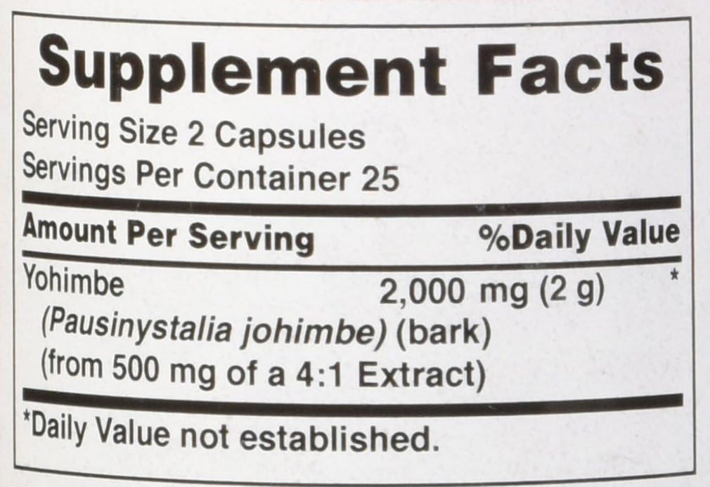 Puritans Pride Yohimbe 2000 Mg, 50 Count: Health & Personal Care