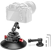 NEEWER 6"/15.2cm Camera Suction Cup Mount with Ball Head Magic Arm, Metal Suction Cup Mount on Car Windshield Dash for Camera/Action Camera/Phone Holder, with 1/4" & 3/8" Mounting Holes for ARRI