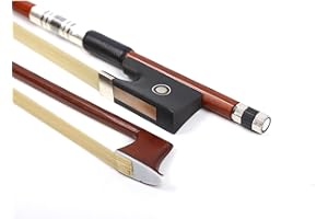 Vetimobato 4/4 Full Size Violin Bow - Brazilwood with Ebony Frog & Natural Mongolian Horsehair - Perfect for Adults, Students, Beginners - Traditional Fiddle Bow for 4/4 Violins (4/4)