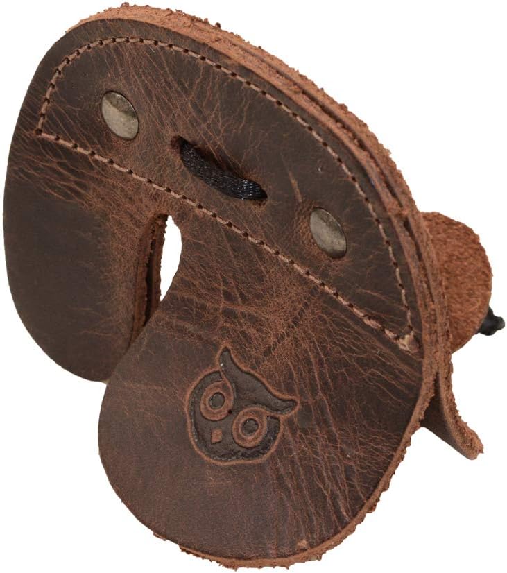 Hide & Drink, Rustic Leather Right Handed Archery Finger Tab, Protect Guard for Recurve Bows, Fingers Protector, Shooting Practice Gear, Outdoors & Sports Essentials Handmade : Bourbon Brown : Sports & Outdoors