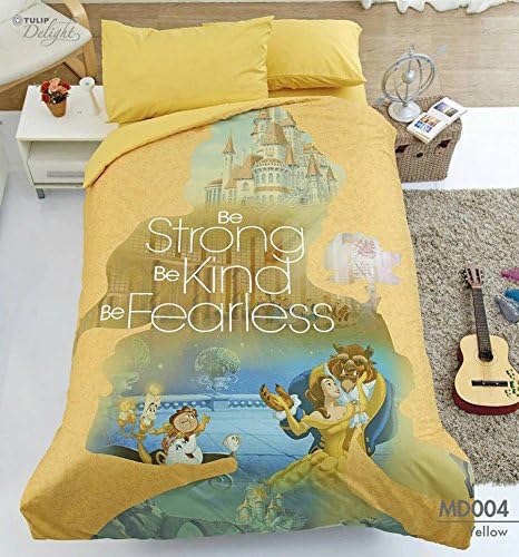 Beauty and the Beast Princess Official Licensed Bedding Set, Bed Sheet, Pillow Case, Bolster Case, Comforter MD004 (TWIN)