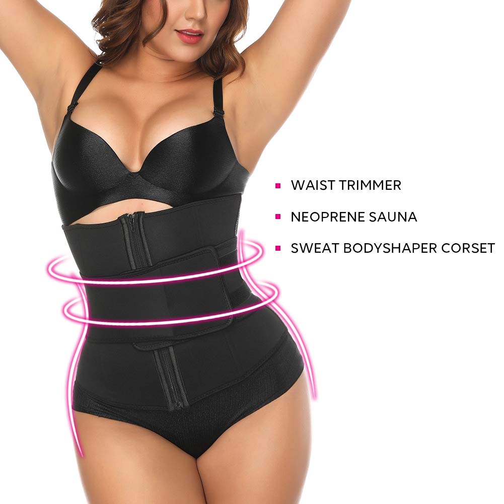 Fednon Womens Workout Waist Trainer Cincher Corset Slimming Sauna Sweat Belt Underbust Sport Girdle Body Shaper