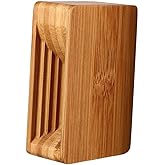 Angoily Wooden Phone Holder Stand with Echo Resonance Sound Amplifier Compact Desktop Cell Phone Loudspeaker Amplifier 3.93X2.36X1.18In