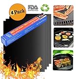 CASEKING Grill Mat, Featured on Rachael ray Top Grilling Accessories, Nonstick BBQ Mats 4 pieces-15.8