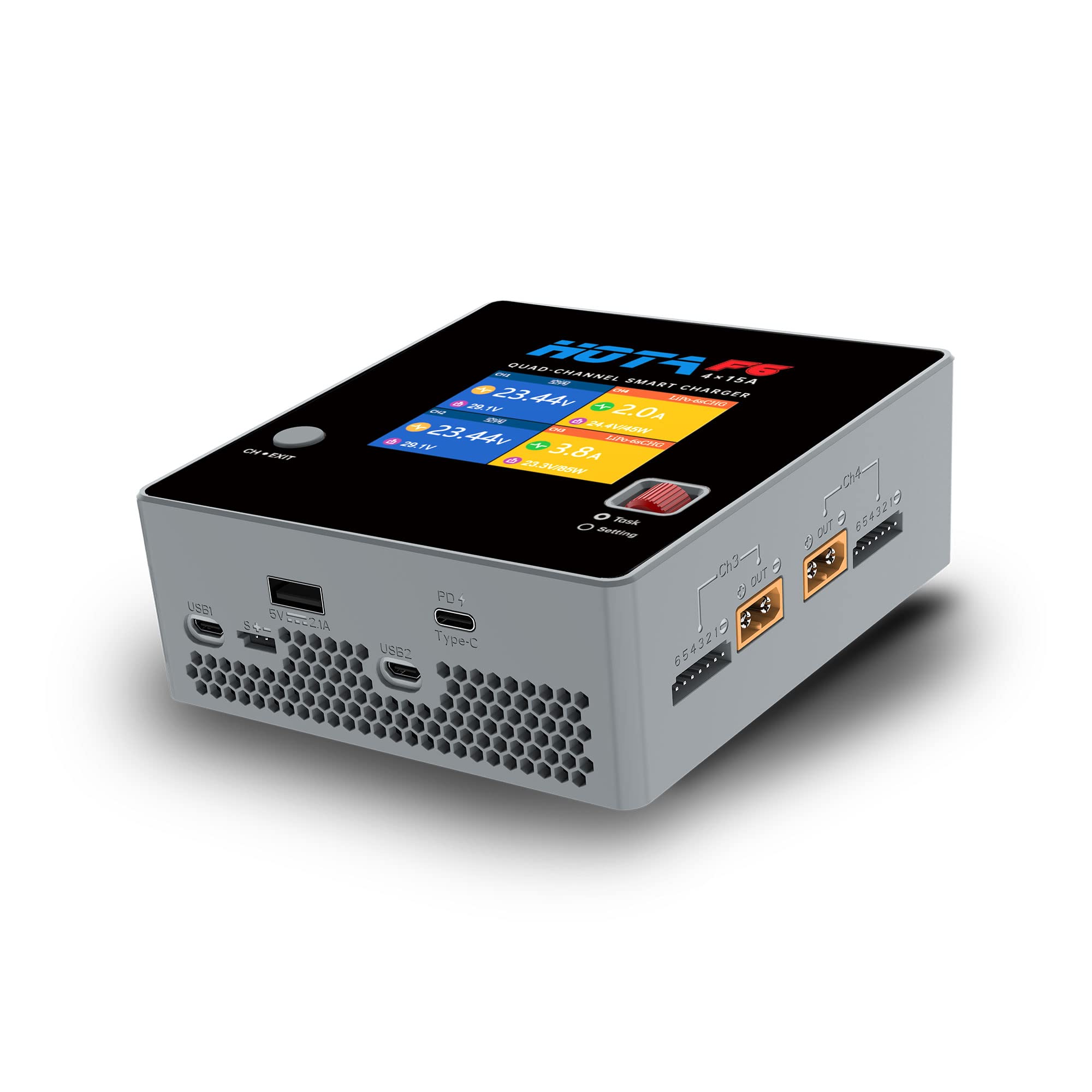 Photo 1 of HOTA F6 Battery Smart Charger - 250W 15A 1-6S 4 Channel DC for FPV Drone RC Car RC Hobby Lipo Battery Li-ion LiHv Nicd NiMH Batttery by Speedybee