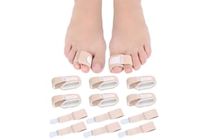 12 Pack Fabric Hammer Toe Correctors, Reusable Toe Buddy Wrap Protective Broken Toe Wraps, Hammertoe Straighteners, Toe Splin