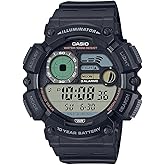 Casio WS1500H Series | Men&rsquo;s Digital Watch | 100 SEC Stopwatch | Countdown Timer | LED Light | 100 Meter Water Resistance | Multi Function Alarm | Auto Calendar | Dual Time| 10 Yr Battery