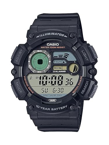 Casio WS1500H Series Men’s Digital Watch 100 SEC Stopwatch Countdown  Timer LED Light 100 Meter Water Resistance Multi Function Alarm