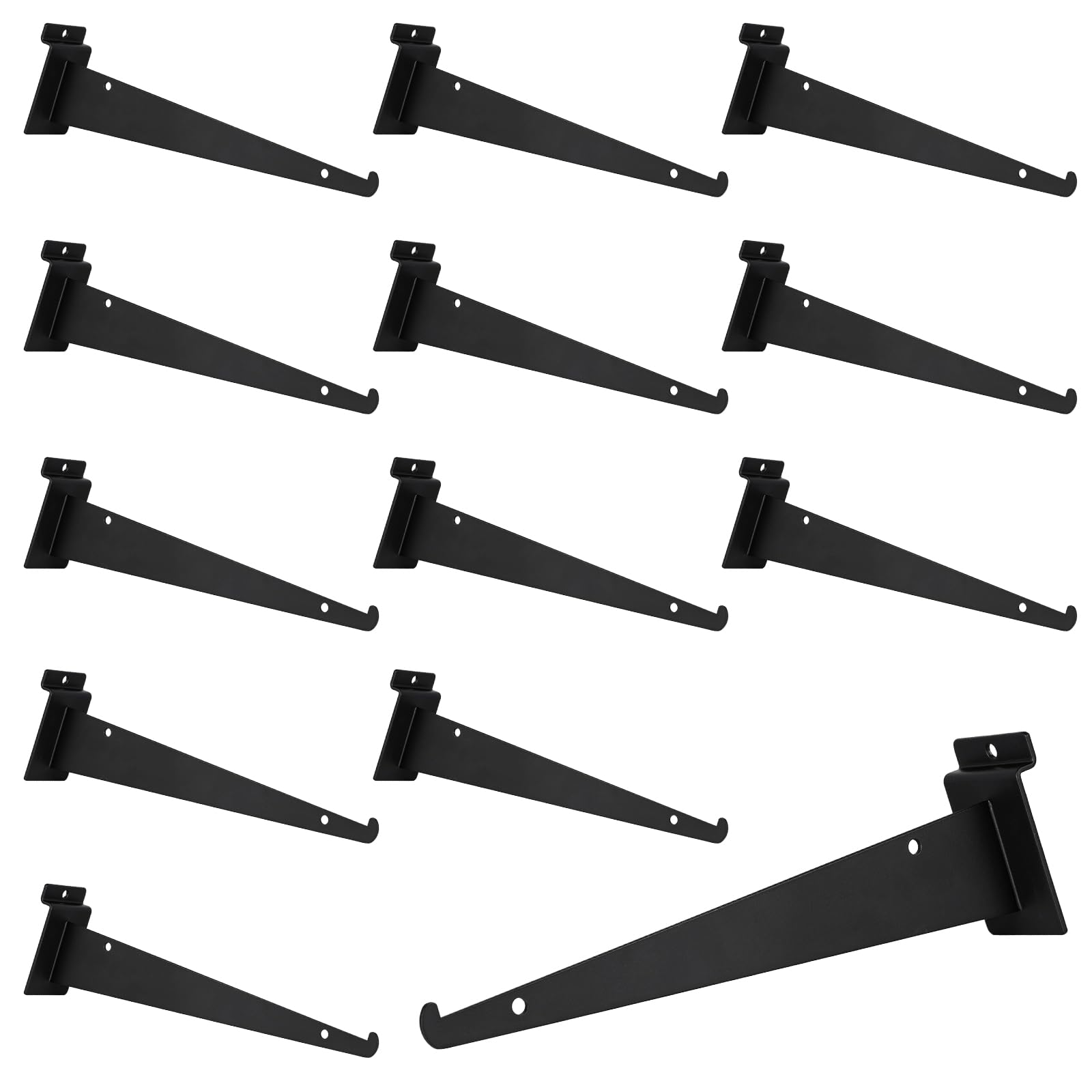Photo 1 of PYBTOOL 10 Inch Slatwall Shelf Bracket, Slatwall Accessories, Heavy Duty Slat Wall Shelf Bracket with Lip for Garage and Retail Display(16PC )