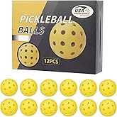 Seiyeje Pickleball Balls 6/12 Pack – USAPA Approved Outdoor Pickle Balls with 40 Precision Holes, Durable Seamless Design, Consistent Flight & True Bounce, Bright Yellow for Pickleball Games