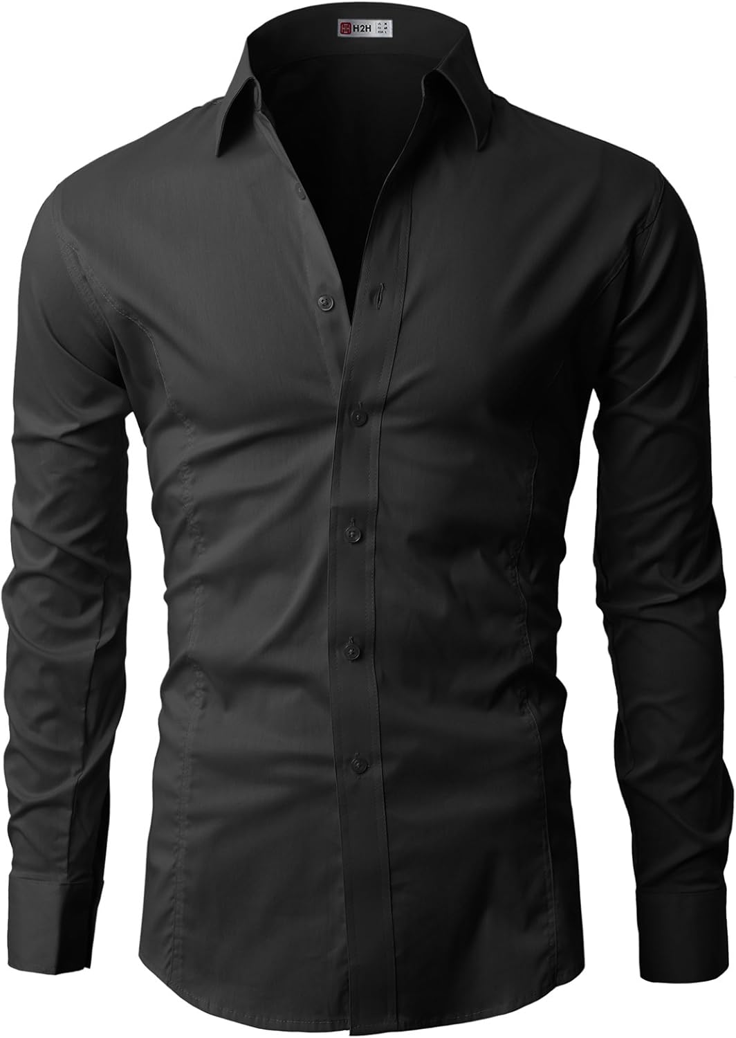 H2H Mens Dress Slim Fit Shirts Long Sleeve Business Shirts Basic Designed Breathable at  Men’s Clothing store