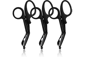 GRICARE 3-Pack Trauma Shears Medical Scissors with Carabiner, Premium Scissors (Black/Black/Black)