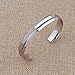ZUOBAO Stainless Steel V Groove Cuff Bangle (Silver)