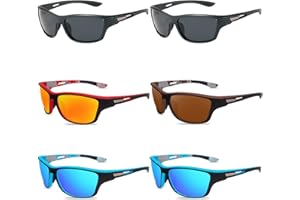 WFEANG Polarized Sports Sunglasses Bulk of 6pack for Men Women Fishing Sun Glasses UV Protection