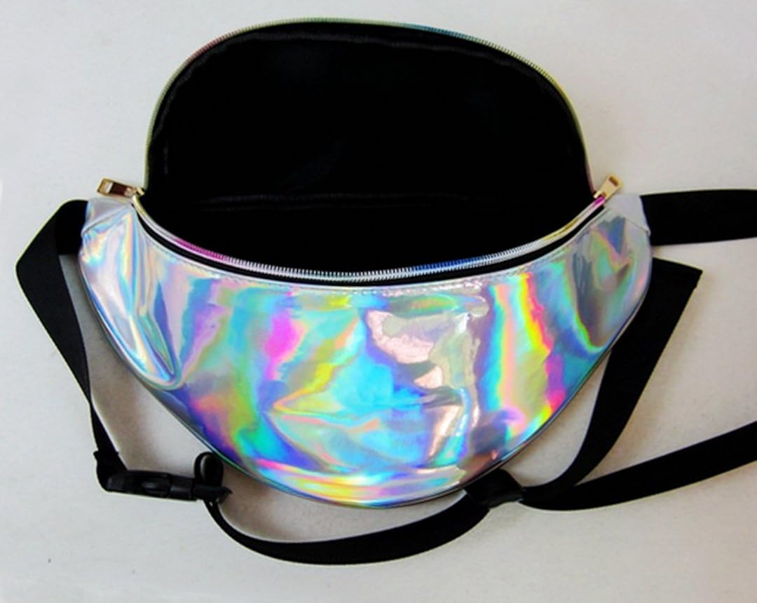 Millya Hologram Fanny Pack Bum Bags Running Belt Laser Fanny Pack Perfect for Raves and Festivals, A-silver - Image 5
