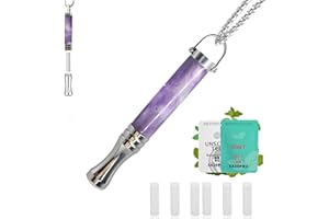 VERORAL Breathing Necklace with Mint Cotton Core, Quit Smoking & Vaping Aid for Stress Relief, Meditation, Relaxation & Anxiety, Mindful Breathefree Calm Tool, Natural Switch from Bad Habits(Purple)