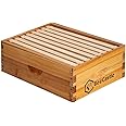 BeeCastle 8 Frame Assembled Medium Honey Super Bee Hive Box with Beehive Frames ＆ Beeswax Coated Foundation Sheets