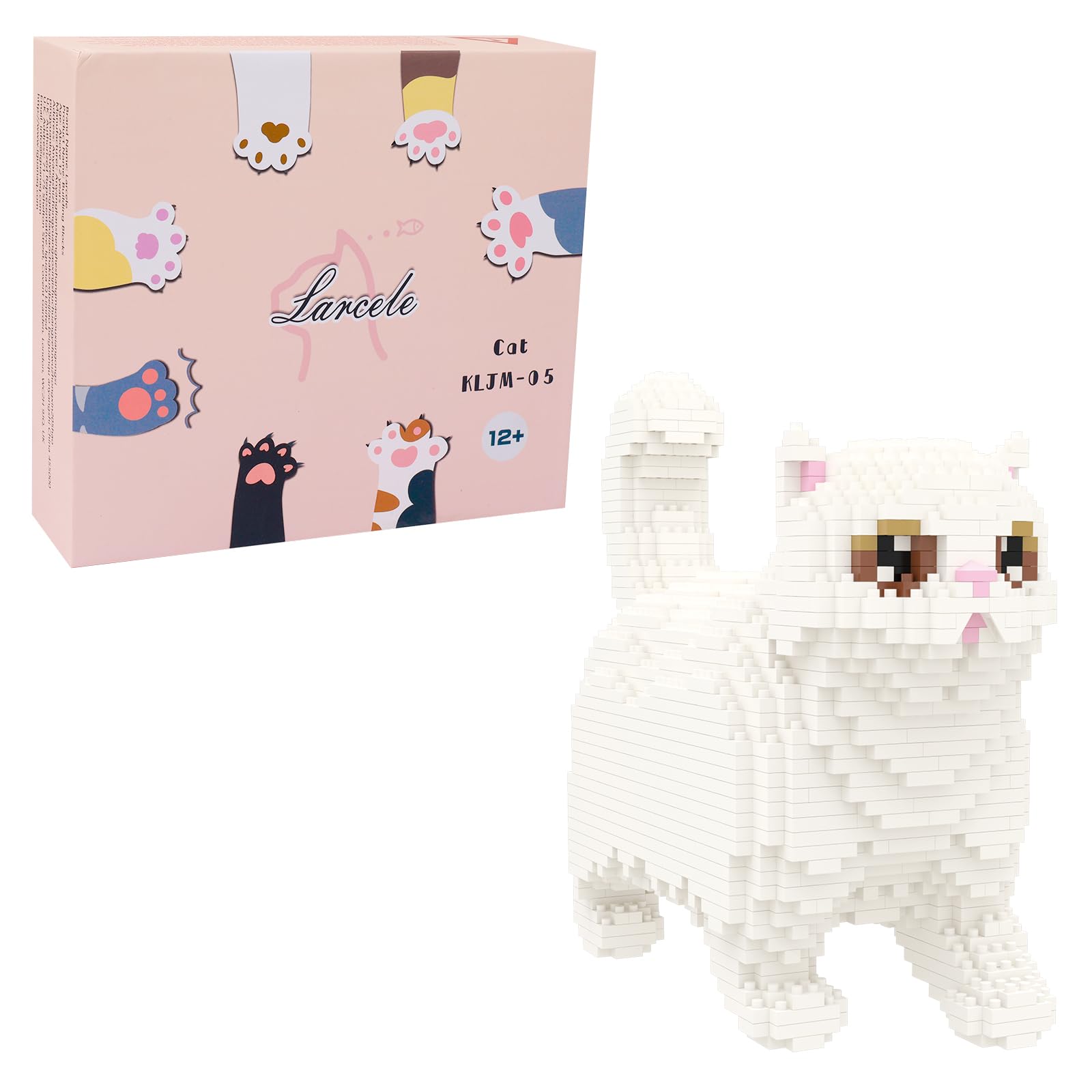 Larcele Mini Building Blocks Animal Set, DIY Micro 3D Building Toy Bricks,1196 pcs KLJM-05 (Persian Cat) — image 1