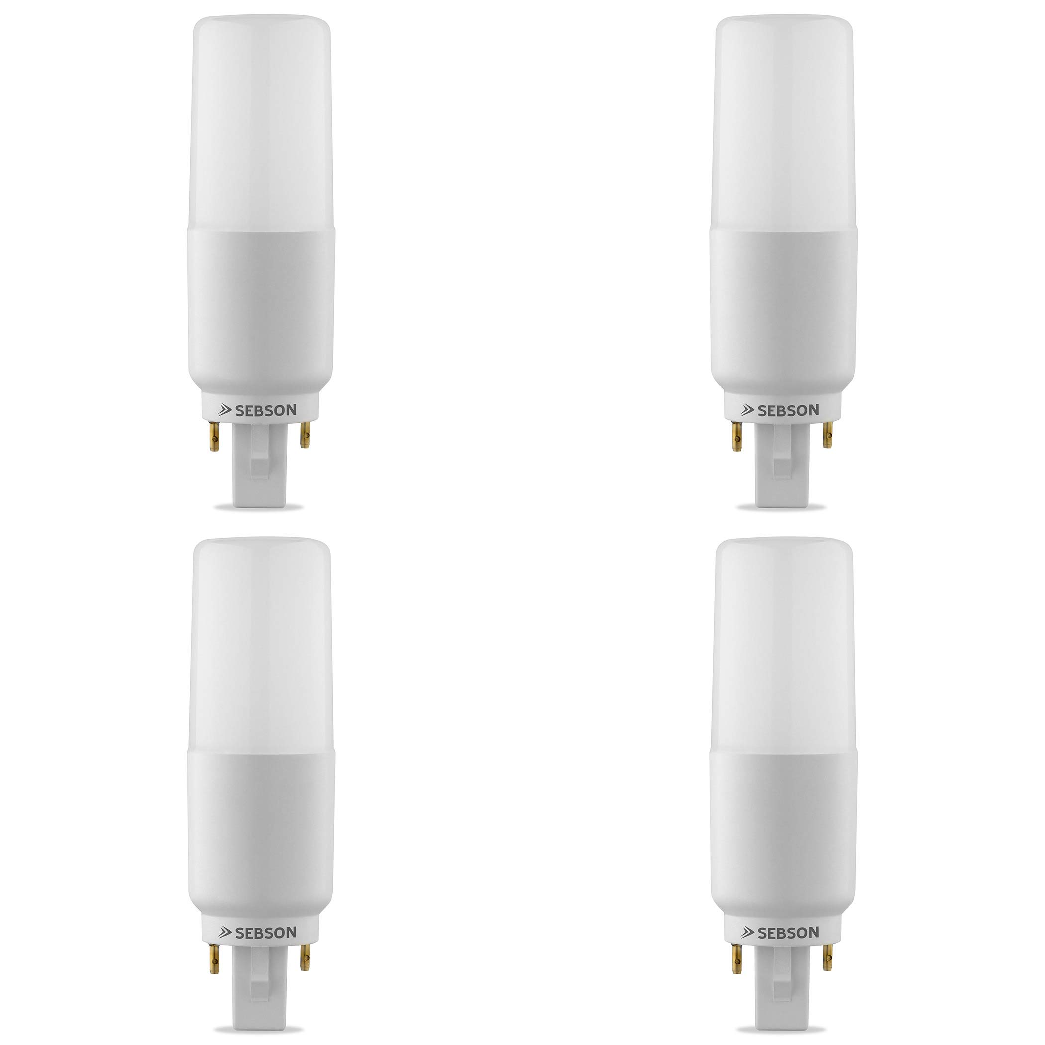 SEBSON G24 7W LED, G24d Universal (G24d-1, G24d-2, G24d-3) - 4 Pack - Neutral White 4000K, 50W Replacement for Light Bulb, 660lm, 230V, 220º Beam Angle - not dimmable