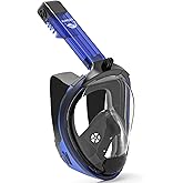 KUNQUEST HD Full Face Snorkel Mask, Snorkeling Gear for Adults with 180° Anti-Fog HD View and Detachable Camera Mount, Anti-Leak Snorkel Mask Adult Youth