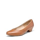 DREAM PAIRS Women's Mila Low Chunky Heel Pump