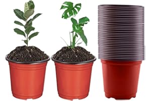 Plastic Plant Pot 50Pack 7.5” Nursery Pots Flower Pots Seed Pot Starter Pot for Seedling Nursery Supplies Grow Pot Planter Fl