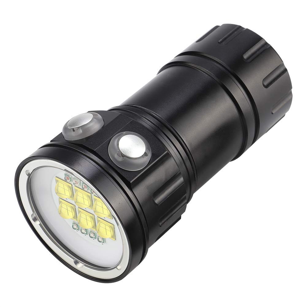 Diving Flashlight, 28800 IPX8 Scuba Dive Lights, 80M Underwater Waterproof Diving Torch Flashlight, LED Submersible Lights for Under Water Sports, Fill Light Dive Photography Video Torch