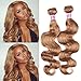 Top Hair Peruvian Body Wave Weave Hair one Bundle Dark Blonde #27 Virgin Human Hair Wefts Hair Extensions Deal with 100% Human Hair Extensions 20 inch