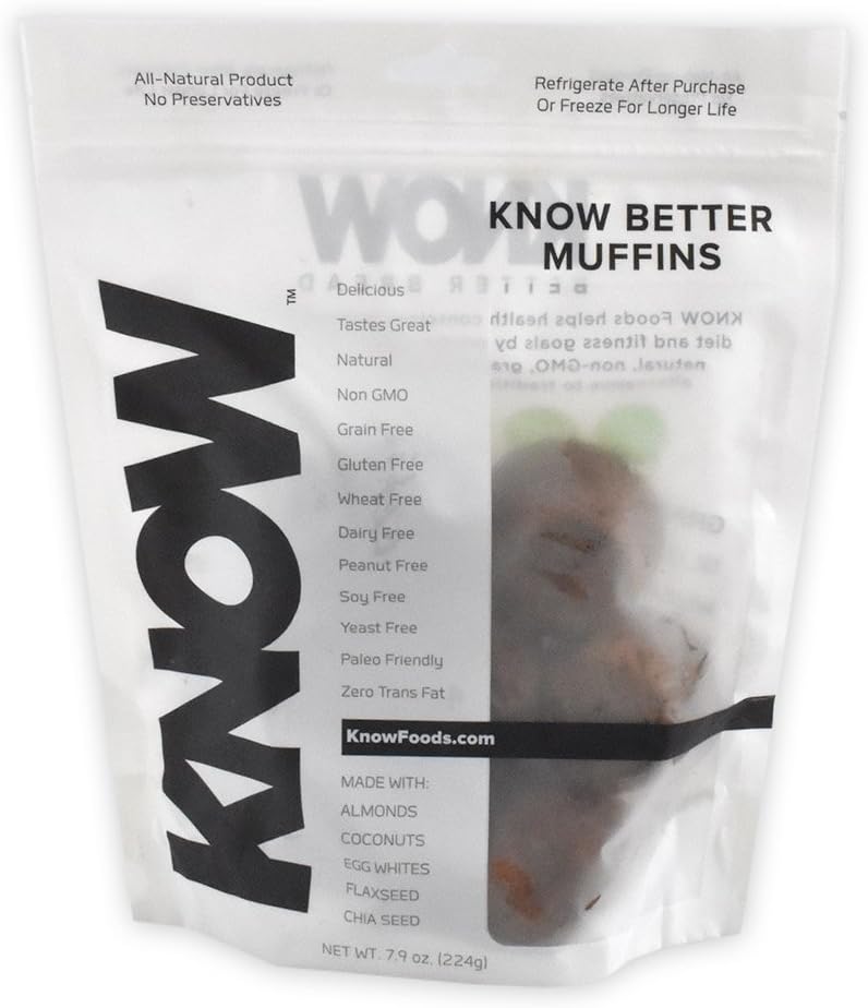 KNOW Foods Gluten Free Muffins, Low Carb, Amazing Taste, Keto + Paleo Friendly - 8 count (Frozen)