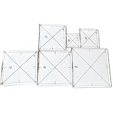 Bequilter 6Pcs Acrylic Fussy Cut Ruler Set