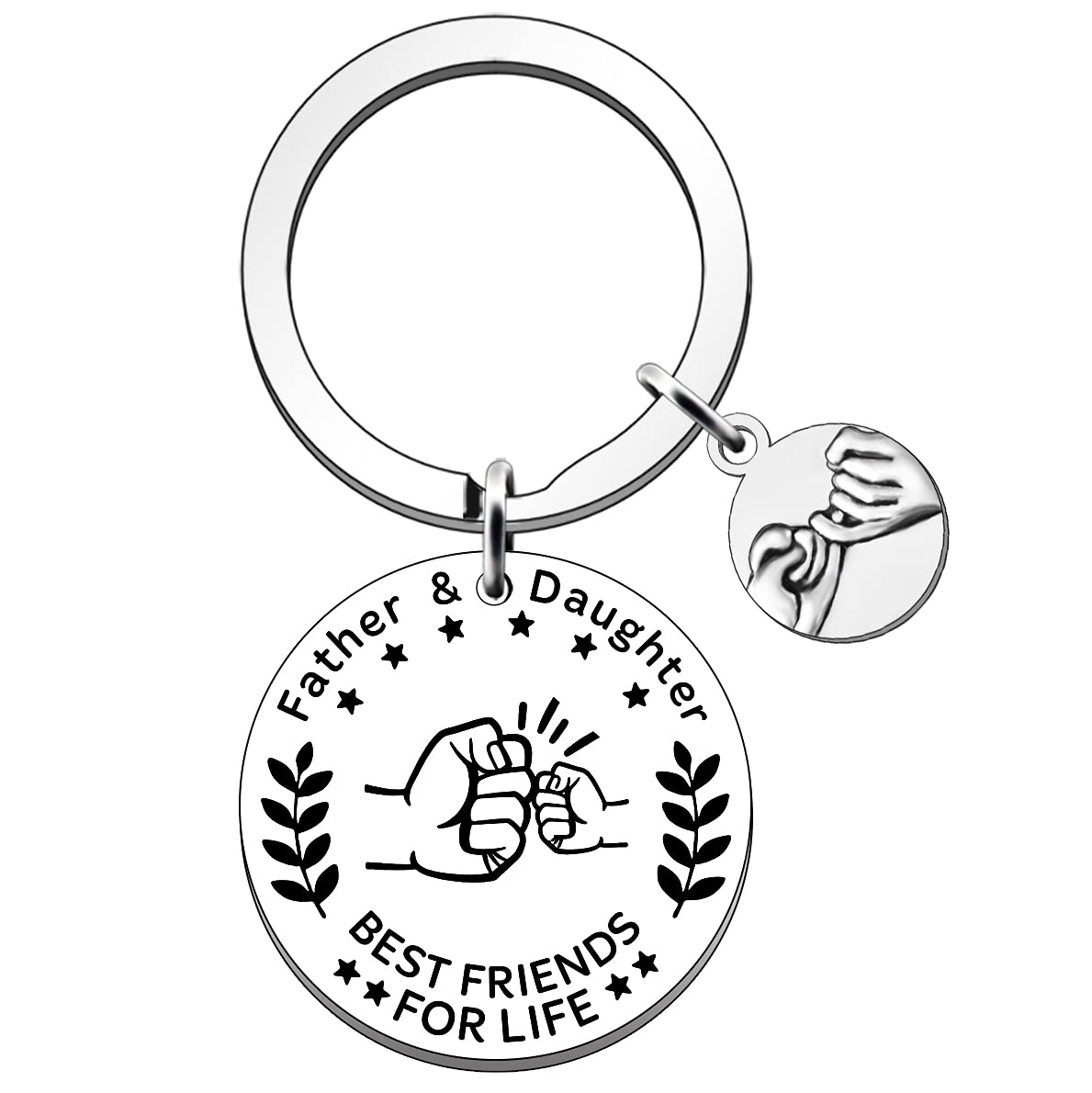 SDOFY Dad Gifts from Daughter Dad and Daughter Keyring Dad Birthday Gifts Christmas Father's Day Gifts, Silver, One Size