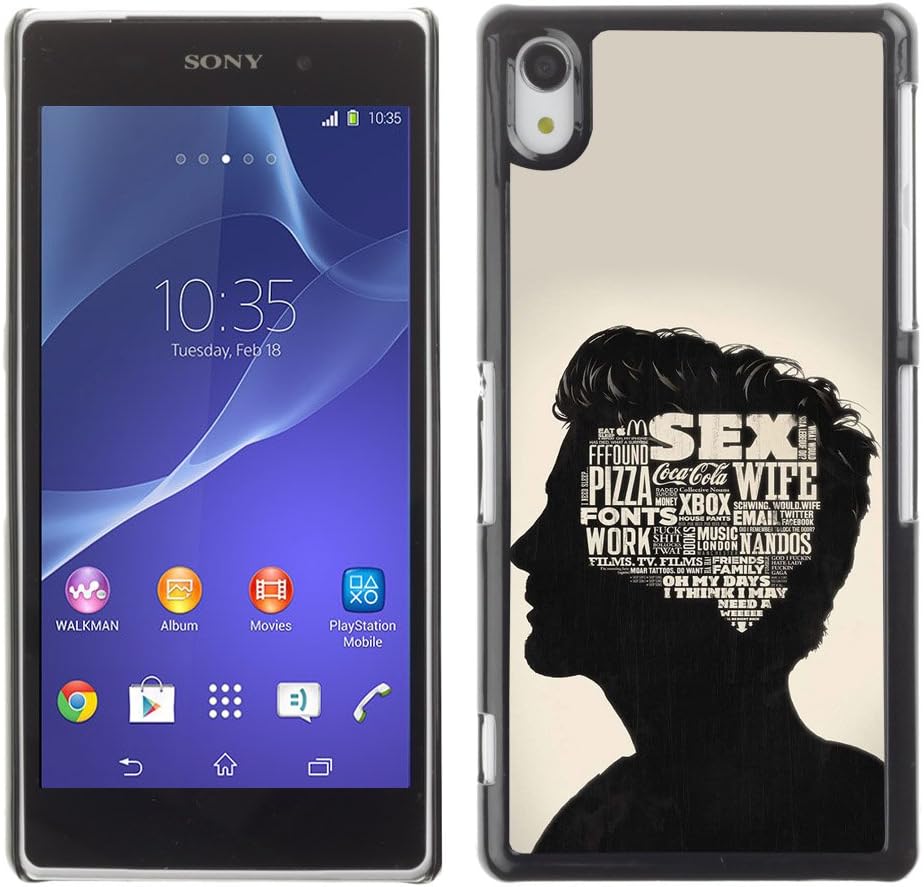CaseLord Plastic Hard Case Cover for Sony Xperia Z2 / Funny Mind Of A Man SEX /