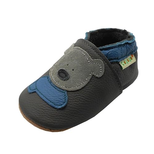 Sayoyo Weicher Leder Lauflernschuhe Krabbelschuhe Babyhausschuhe Kleinkind Lederschuhe Jungen und Mädchen