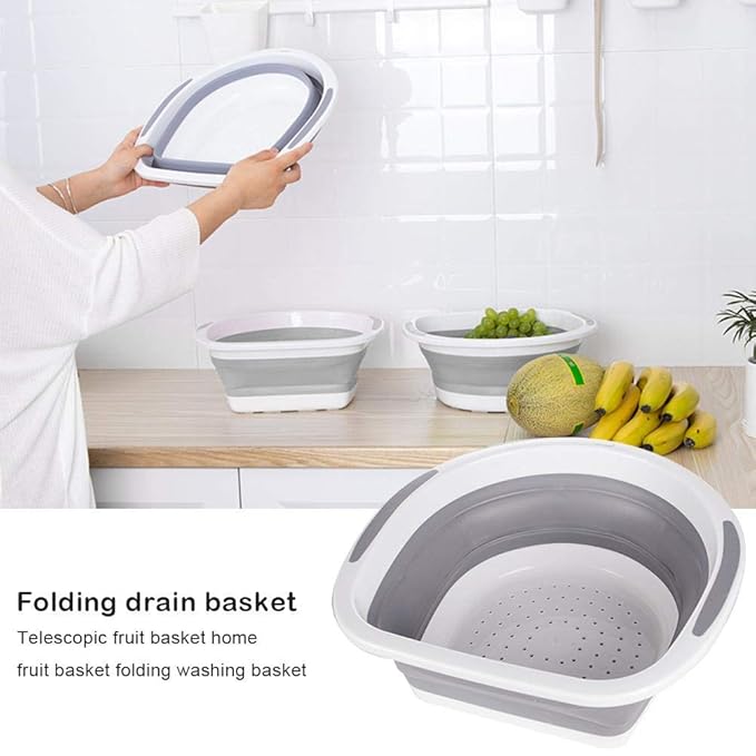 Barreño Plegable 3 en 1 Plegable para bañera de Verduras, Bandeja ...