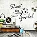DNVEN Kids Sports Learning Removable Wall Stickers Decals DIY Boys Room Decor Murals Shoot for Your Goals Soccer Football Quotes Motivational Lettering Vinyl Wall Arts Decals 32 inches x 24 inches