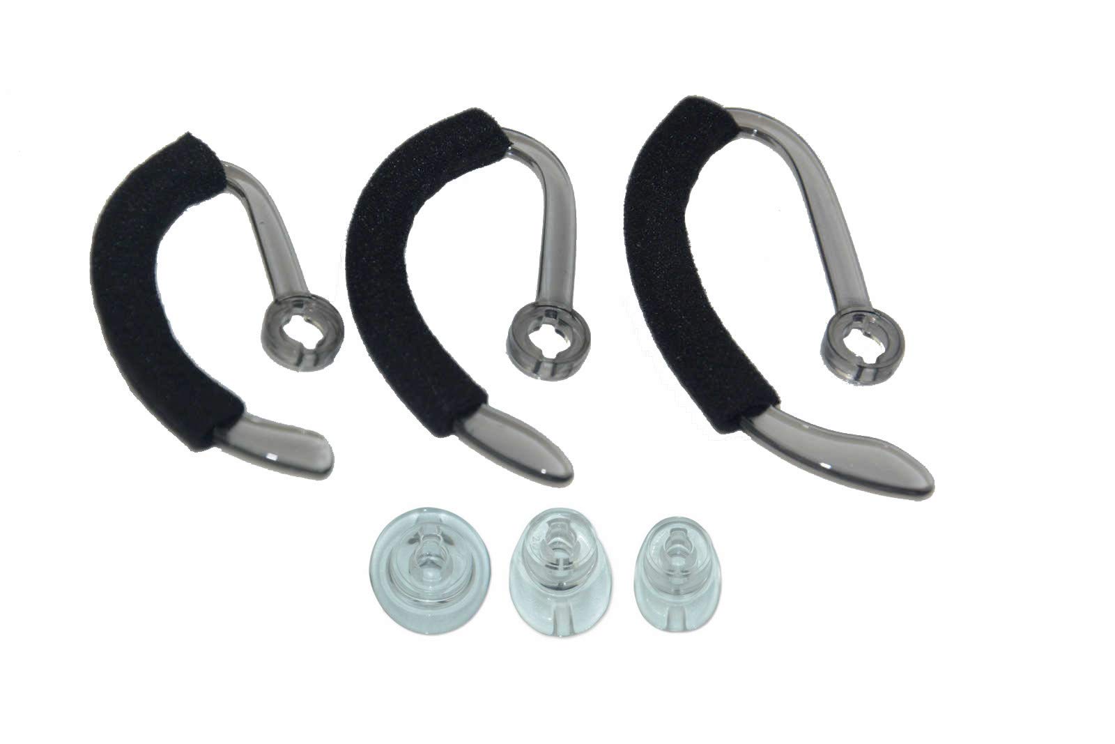 OEM Ear tips Ear buds Eargels Spare Kit Ear hoops Buds Earhooks Earlips Compatible with For Plantronics WH500 CS540 W440 Savi W740 - Includes: 3 Ear loop & 3 Eartips & 3 Foam Tube