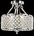 New Galaxy Lighting 4-Light Chrome Finish Round Metal Shade Crystal Chandelier Semi-Flush Mount Ceiling Fixture