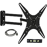 Mount-It! LCD TV Wall Mount Bracket with Full Motion Swing Out Tilt and Swivel Articulating Arm for 23-55" Flat Screen Displays with VESA 75 to 400, 66lb Weight Capacity and Free 6 ft HDMI Cable