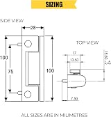Avocet White UPVC Door Butt Hinge 100mm Double Glazed Patio Door Adjustable view 3
