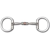 Myler Steel Eggbutt Without Hooks with Stainless Steel Comfort Snaffle with Copper Roller